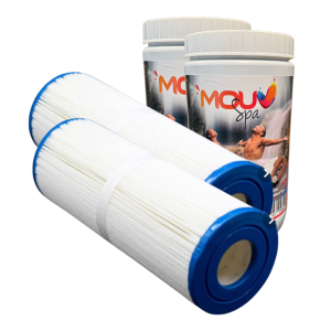 Pack Entretien Annuel pour Spa - 5 kg - Désinfection, Équilibre pH, Clarifiant, Anti-Calcaire et Anti-Algues - Compatible Tous Types de Spas - Solution Tout-en-Un pour Eau Propre et Cristalli